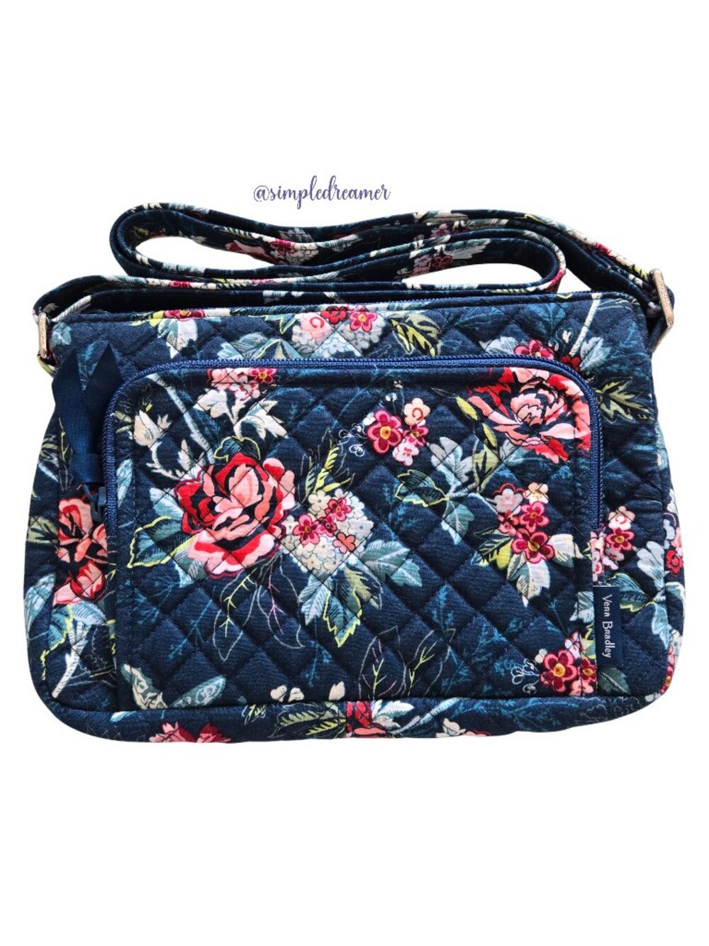 Vera Bradley Little Hipster Crossbody Rose Toile Floral RFID NWT